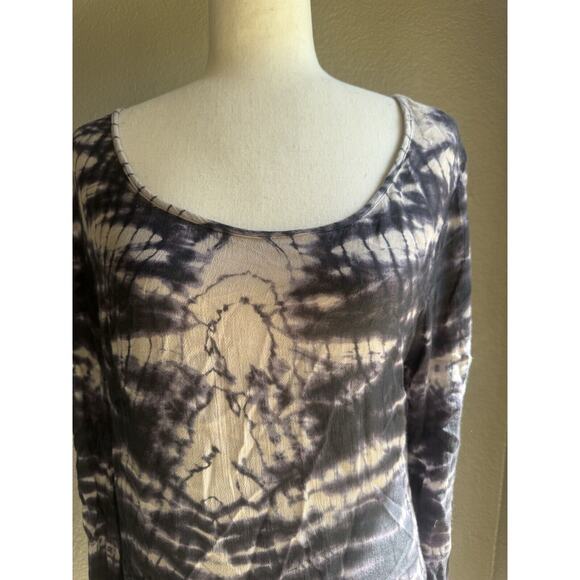 RAGA Mini Dress Gauze Medium Tie Dye Low Back Long Sleeve Swim Cover Up NEW Boho - Picture 3 of 7